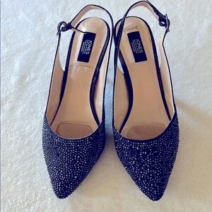 Jones New York Black Textured Slingback Heels